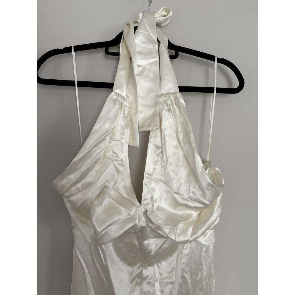 Reformation Veria Dress Halter Tie Zip Wedding Formal Style Women’s Size 4 - Picture 4 of 10